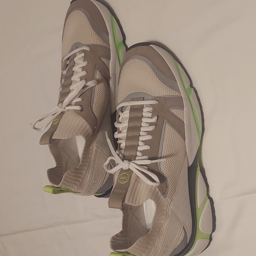 Michael Kors Men's Lucas knit and leather Sneakers. Sz.13M - Picture 6 of 8